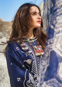 Erum Khan By Ittehad Luxury Lawn Collection - 2021 - MAGESTIC INDIGO