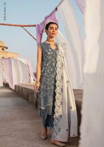 Cross Stitch Mehrbano Premium Lawn Collection - 2022 - CERULEAN TAUPE
