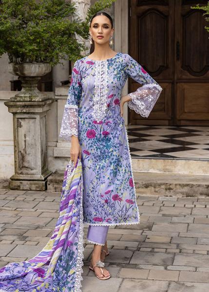 Zainab Chottani Tahra Lawn Collection - 2023 - FROSTY-ORCHID-10B