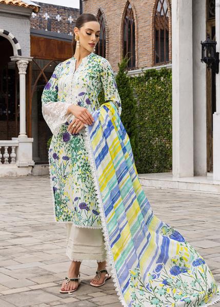 Zainab Chottani Tahra Lawn Collection - 2023 -FROSTY-ORCHID-10A