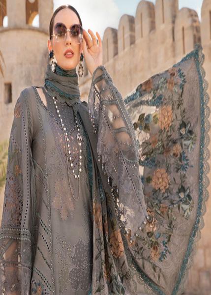 Maria B Luxury Lawn Collection - 2024 - D-2407-B