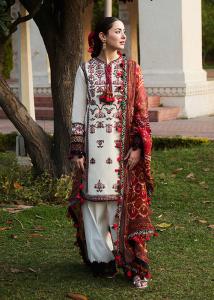 Hussain Rehar SS Lawn Collection - 2024 – Fawn