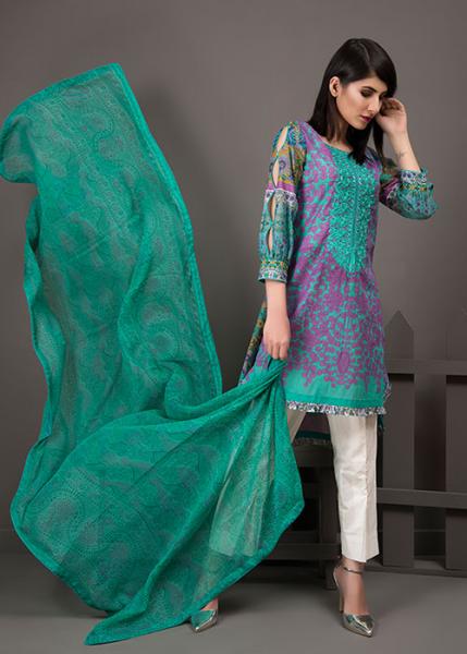 Rehaab Embroidered Cambric Collection By Jaffrani Textile 2017 - Midnight Hues