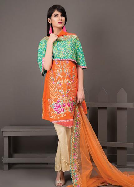 Rehaab Embroidered Cambric Collection By Jaffrani Textile 2017 - Tropical Fantasy
