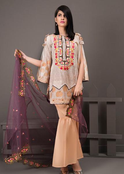 Rehaab Embroidered Cambric Collection By Jaffrani Textile 2017 - Rare Flare