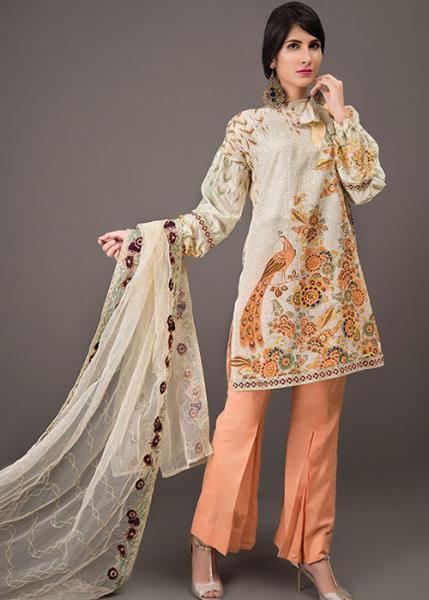 Rehaab Embroidered Cambric Collection By Jaffrani Textile 2017 - Winter Breeze