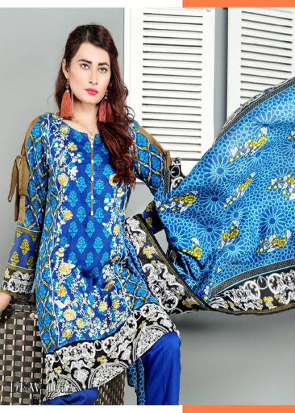 Lala Winter Collection Linen Embroidered Vol-I 2017 - DEW-005A
