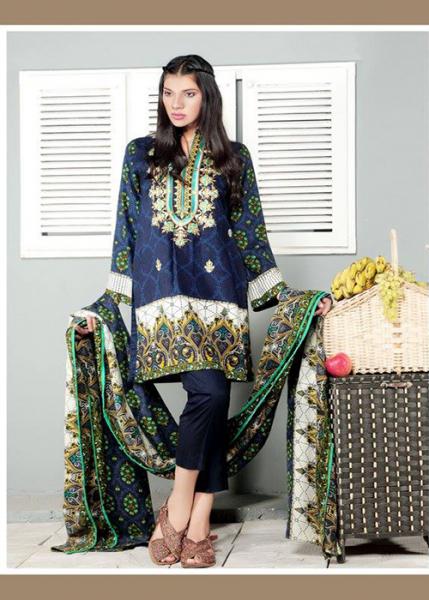 Lala Winter Collection Linen Embroidered Vol-I 2017 - DEW-006B